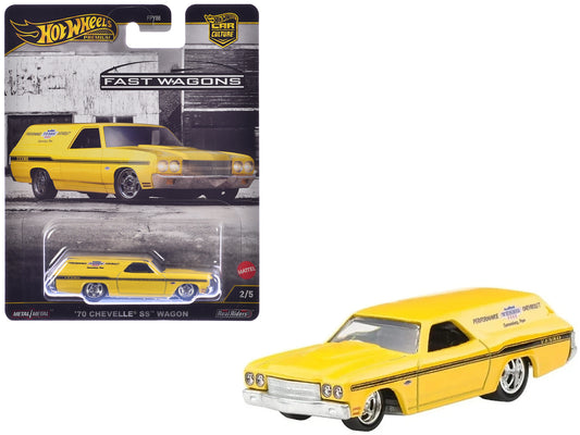 1970 Chevrolet Chevelle SS Wagon "Yenko" Yellow "Fast Wagons" Series Diecast Model Car by Hot Wheels - Use code SHOPAPP15 to get 15 percent off