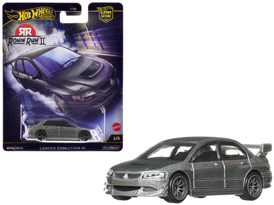 Mitsubishi Lancer Evolution IX Gray Metallic "Ronin Run II" Series Diecast Model Car by Hot Wheels - Use code SHOPAPP15 to get 15 percent off