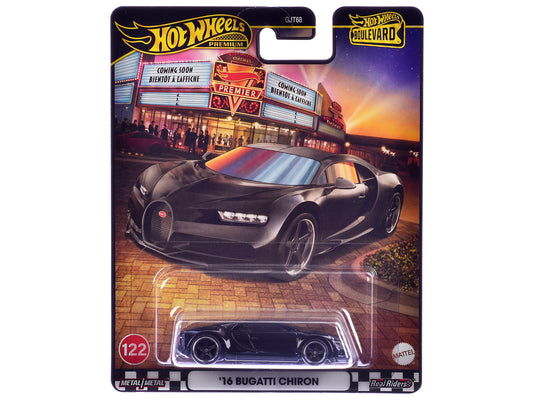 2016 Bugatti Chiron Black "Boulevard" Series Diecast Model Car by Hot Wheels
