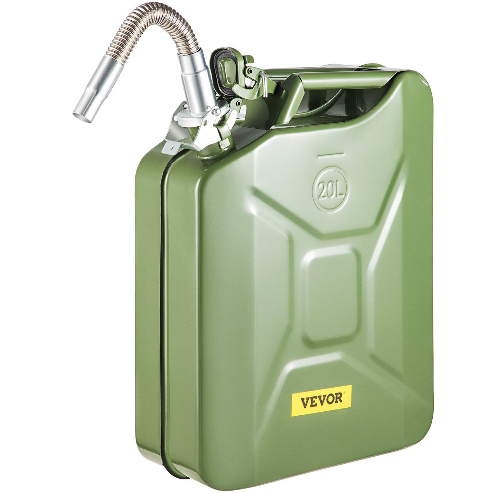 VEVOR Jerry Fuel Can, 5.3 Gallon / 20 L Portable Jerry Gas Can with Flexible Spout System, Rustproof & Heat-resistant Steel Fuel Tank for Cars Trucks Equipment, Green - Premium Jerry Cans from VEVOR - Just $64.99! Shop now at Rapidvehicles