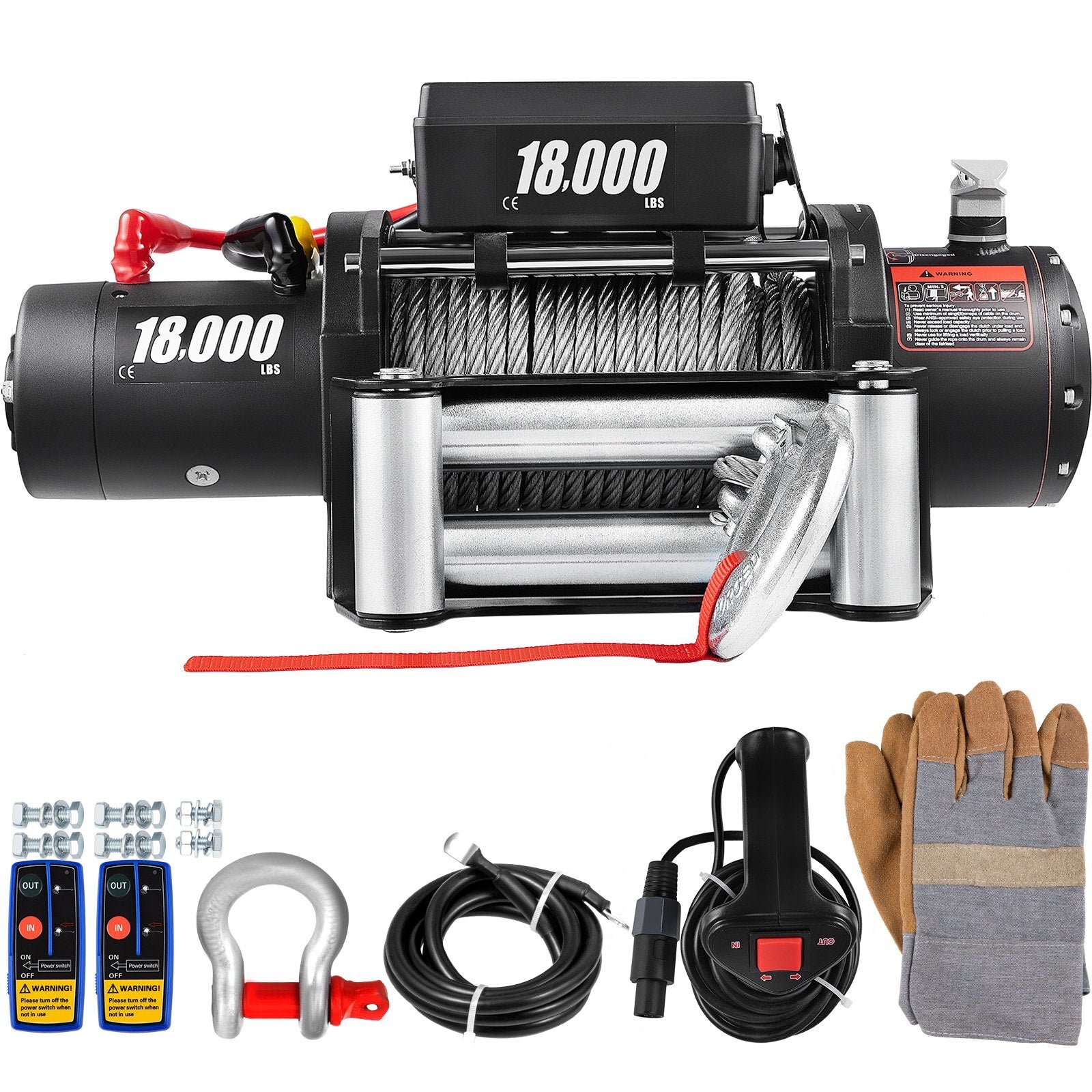 VEVOR Truck Winch 18000lbs Electric Winch Cable Steel 12V Power Winch with Wireless Remote Control and Powerful Motor for UTV ATV - Premium Electric Winch from VEVOR - Just $476.57! Shop now at Rapidvehicles