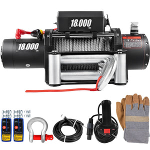 VEVOR Truck Winch 18000lbs Electric Winch Cable Steel 12V Power Winch with Wireless Remote Control and Powerful Motor for UTV ATV - Premium Electric Winch from VEVOR - Just $444.59! Shop now at Rapidvehicles