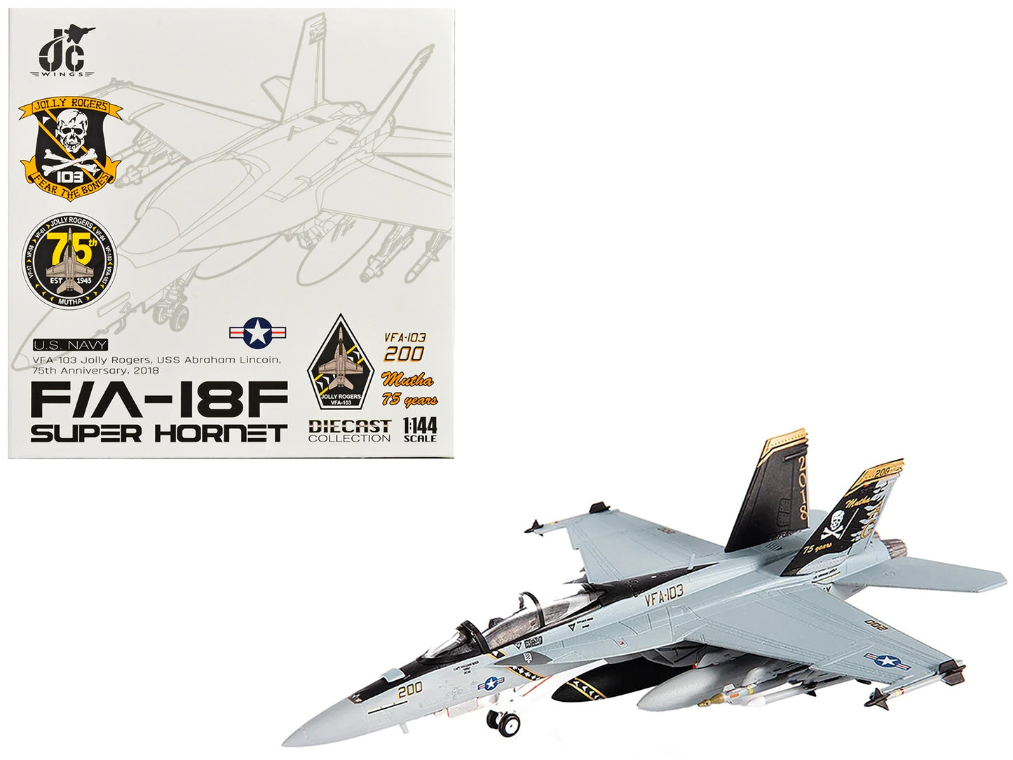 Boeing F/A-18F Super Hornet Fighter Aircraft "VFA-103 Jolly - Premium Boeing from JC Wings - Just $93.99! Shop now at Rapidvehicles