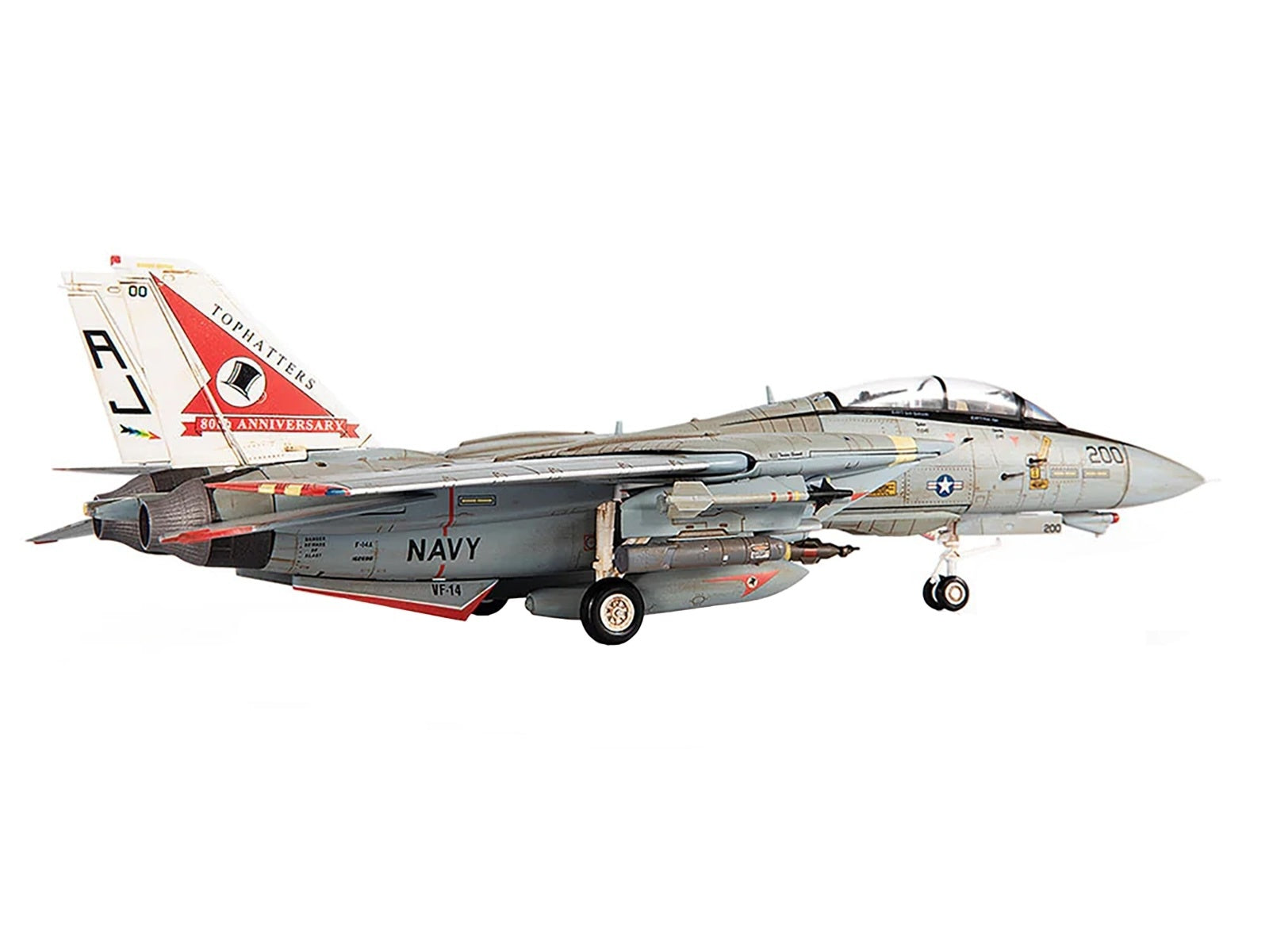 Grumman F-14A Tomcat Fighter Aircraft "VF-14 Tophatters USS Theodore Roosevelt 80th Anniversary Edition" (1999) United States Navy 1/72 Diecast Model by JC Wings - Premium Grumman from JC Wings - Just $170.99! Shop now at Rapidvehicles