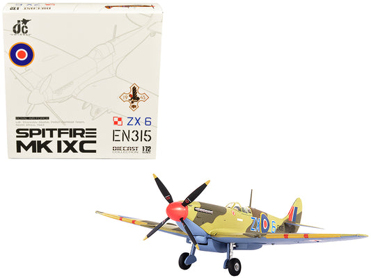 Supermarine Spitfire MK IXC Fighter Aircraft "Royal Air Force Ldr. Stanislav Skalsk Polish Combat Team North Africa" (1943) 1/72 Diecast Model by JC Wings free shipping USA