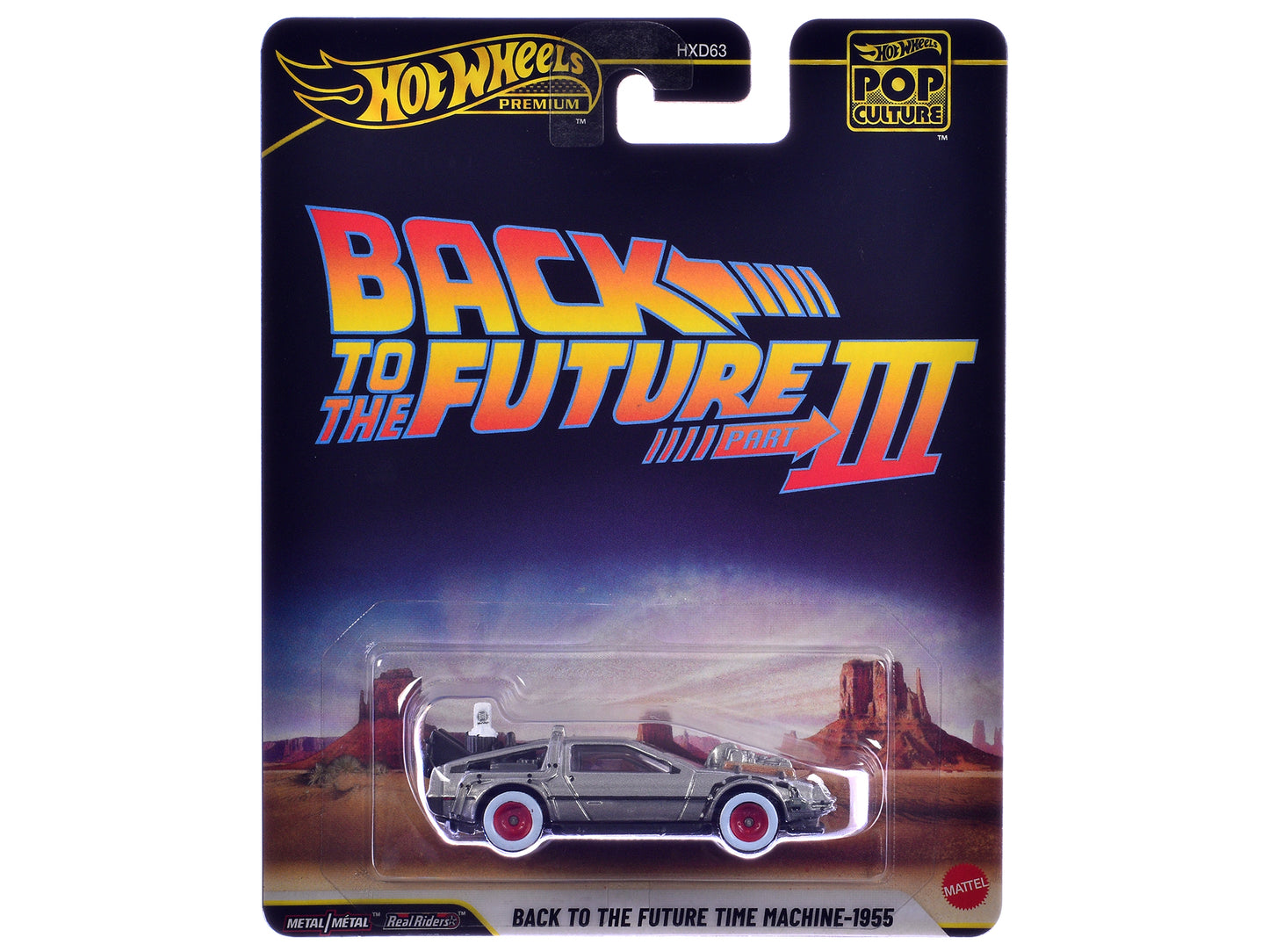 DMC DeLorean Time Machine Brushed Metal "Back to the Future Part III" (1990) Movie "Pop Culture" Series Diecast Model Car by Hot Wheels - Use code SHOPAPP15 to get 15 percent off