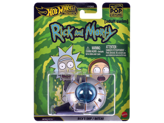 Rick's Ship Silver "Rick and Morty" (2013-Current) TV Series "Pop Culture" Series Diecast Model Car by Hot Wheels - Use code SHOPAPP15 to get 15 percent off