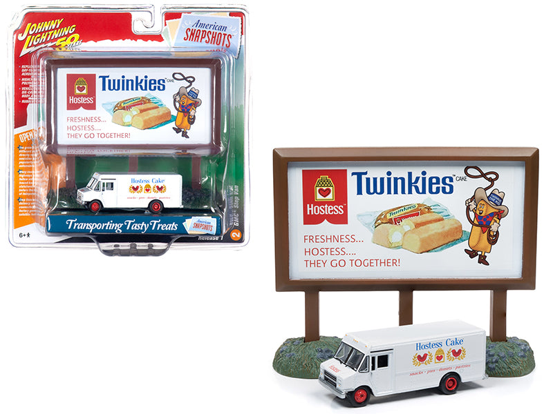 GMC Step Van White with "Hostess" Country Billboard "Johnny Lightning 50th Anniversary" 1/64 Diecast Model by Johnny Lightning free shipping USA