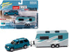 2005 Cadillac Escalade Teal Metallic with Camper Trailer Limited Edition to 6012 pieces Worldwide "Truck and Trailer" Series 1/64 Diecast Model Car by Johnny Lightning - Premium 1/64 Scale Sets from Johnny Lightning - Just $43.46! Shop now at Rapidvehicles