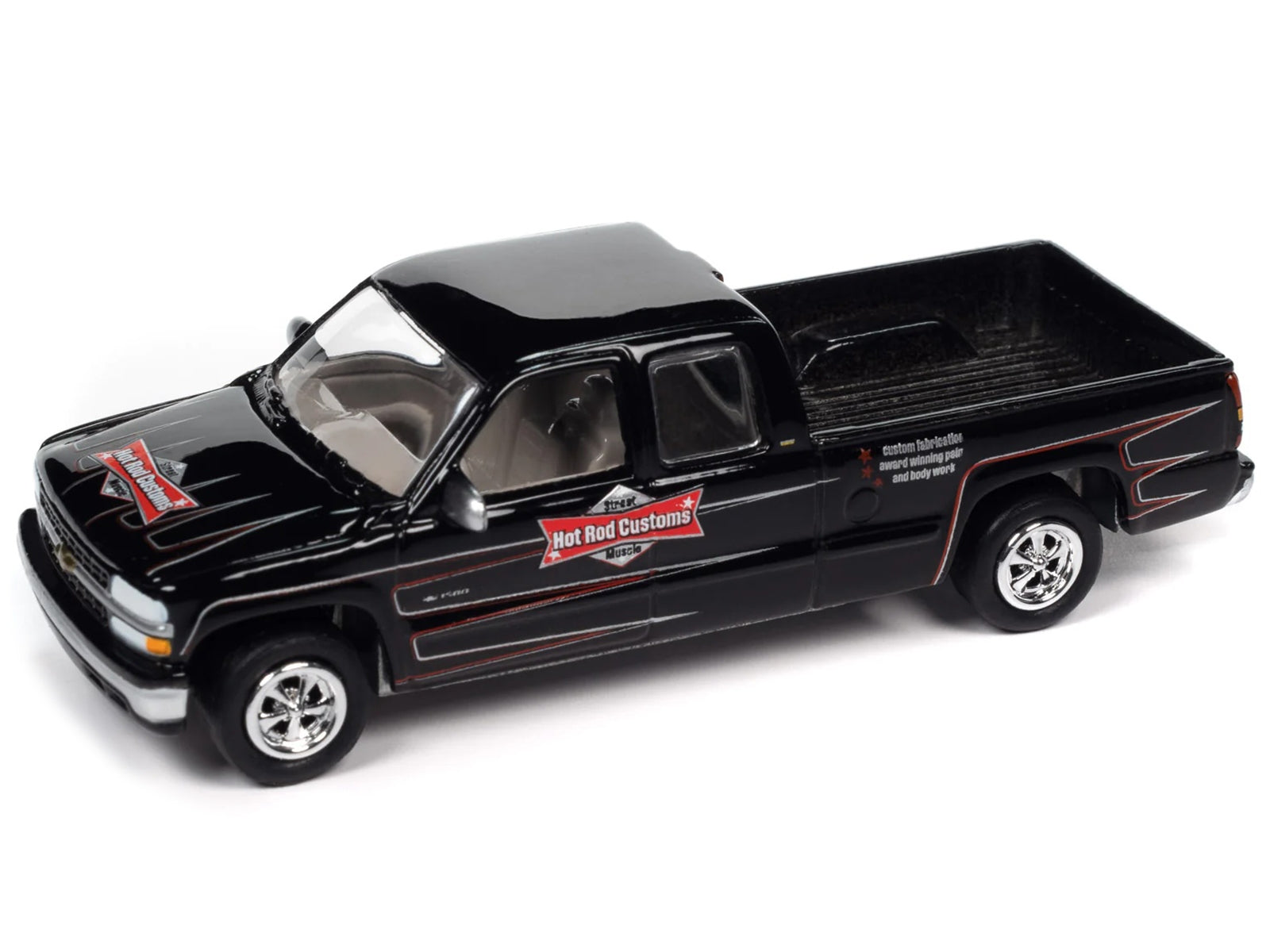 2002 Chevrolet Silverado Pickup Truck Black with Graphics "Hot Rod Customs" and Tow Dolly Red "Tow & Go" Series Limited Edition to 3672 pieces Worldwide 1/64 Diecast Model Car by Johnny Lightning - Premium 1/64 Scale Sets from Johnny Lightning - Just $45.87! Shop now at Rapidvehicles