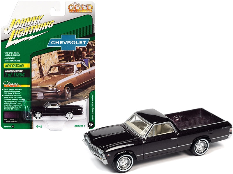 1967 Chevrolet El Camino Royal Plum Metallic "Classic Gold Collection" Series Limited Edition to 11364 pieces Worldwide 1/64 Diecast Model Car by Johnny Lightning - Premium Chevrolet Models from Johnny Lightning - Just $25.07! Shop now at Rapidvehicles