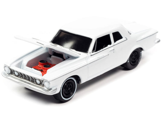 1962 Plymouth Savoy Max Wedge Alpine White "Classic Gold - Premium Plymouth Models from Johnny Lightning - Just $23.99! Shop now at Rapidvehicles