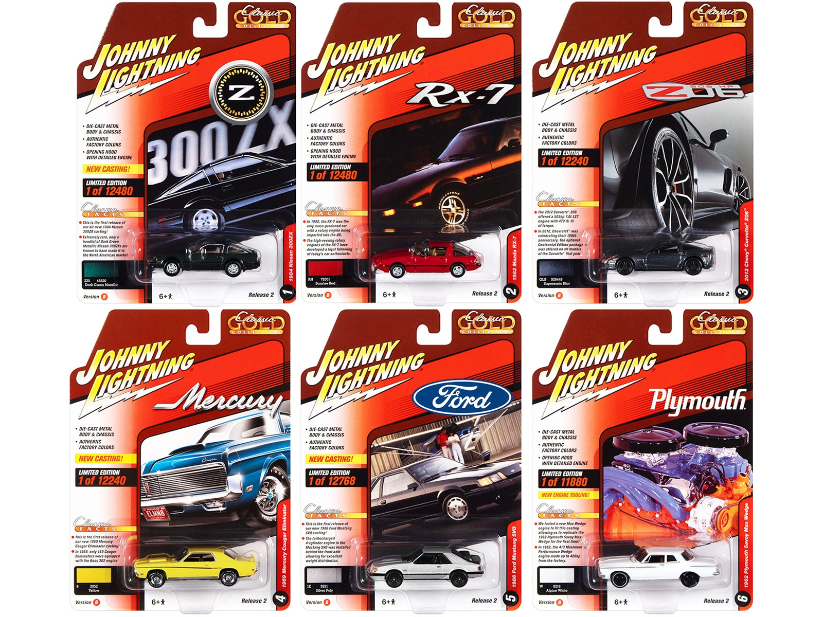 "Classic Gold Collection" 2022 Set B of 6 Cars Release 2 1/64 Diecast Model Cars by Johnny Lightning - Premium 1/64 Scale Sets from Johnny Lightning - Just $77.60! Shop now at Rapidvehicles