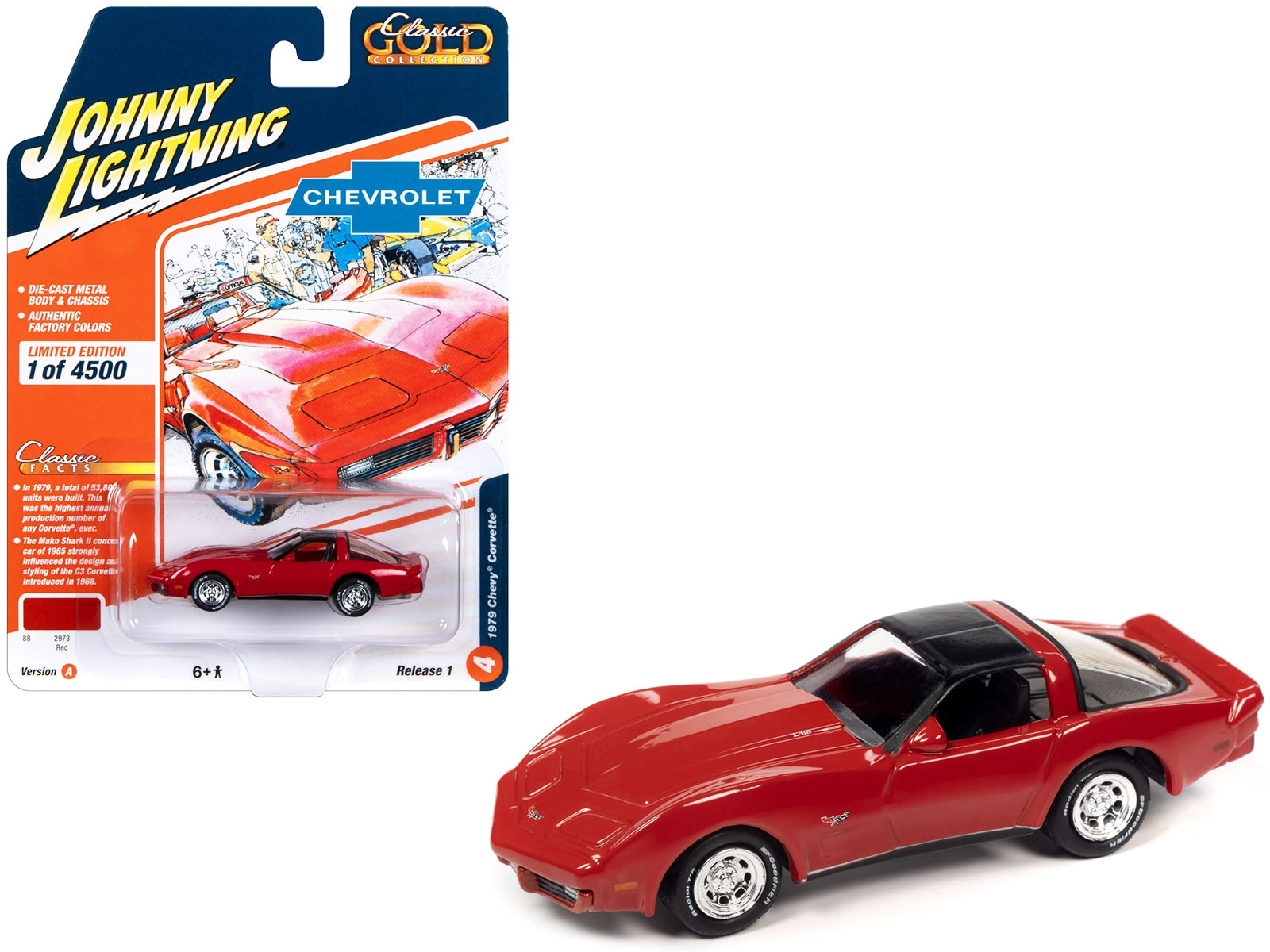 1979 Chevrolet Corvette Red with Black Top "Classic Gold Collection" 2023 Release 1 Limited Edition to 4500 pieces Worldwide 1/64 Diecast Model Car by Johnny Lightning - Premium Corvette Models from Johnny Lightning - Just $23.99! Shop now at Rapidvehicles