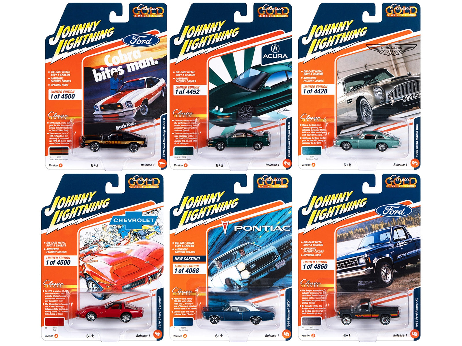 "Classic Gold Collection" 2023 Set A of 6 Cars Release 1 1/64 Diecast Model Cars by Johnny Lightning - Premium 1/64 Scale Sets from Johnny Lightning - Just $77.60! Shop now at Rapidvehicles