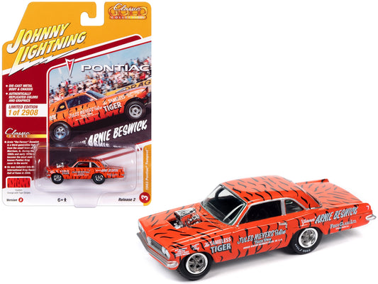 1963 Pontiac Tempest "The Tameless Tiger" Orange with Black Tiger - Premium Pontiac Models from Johnny Lightning - Just $31.99! Shop now at Rapidvehicles