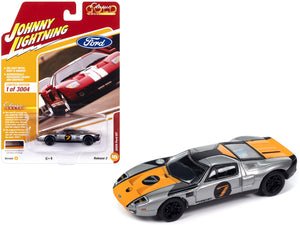 2005 Ford GT #7 Gunmetal Gray Metallic with Orange and Black Stripes "Classic Gold Collection" 2023 Release 2 Limited Edition to 3004 pieces Worldwide 1/64 Diecast Model Car by Johnny Lightning - Premium Ford Models from Johnny Lightning - Just $23.99! Shop now at Rapidvehicles