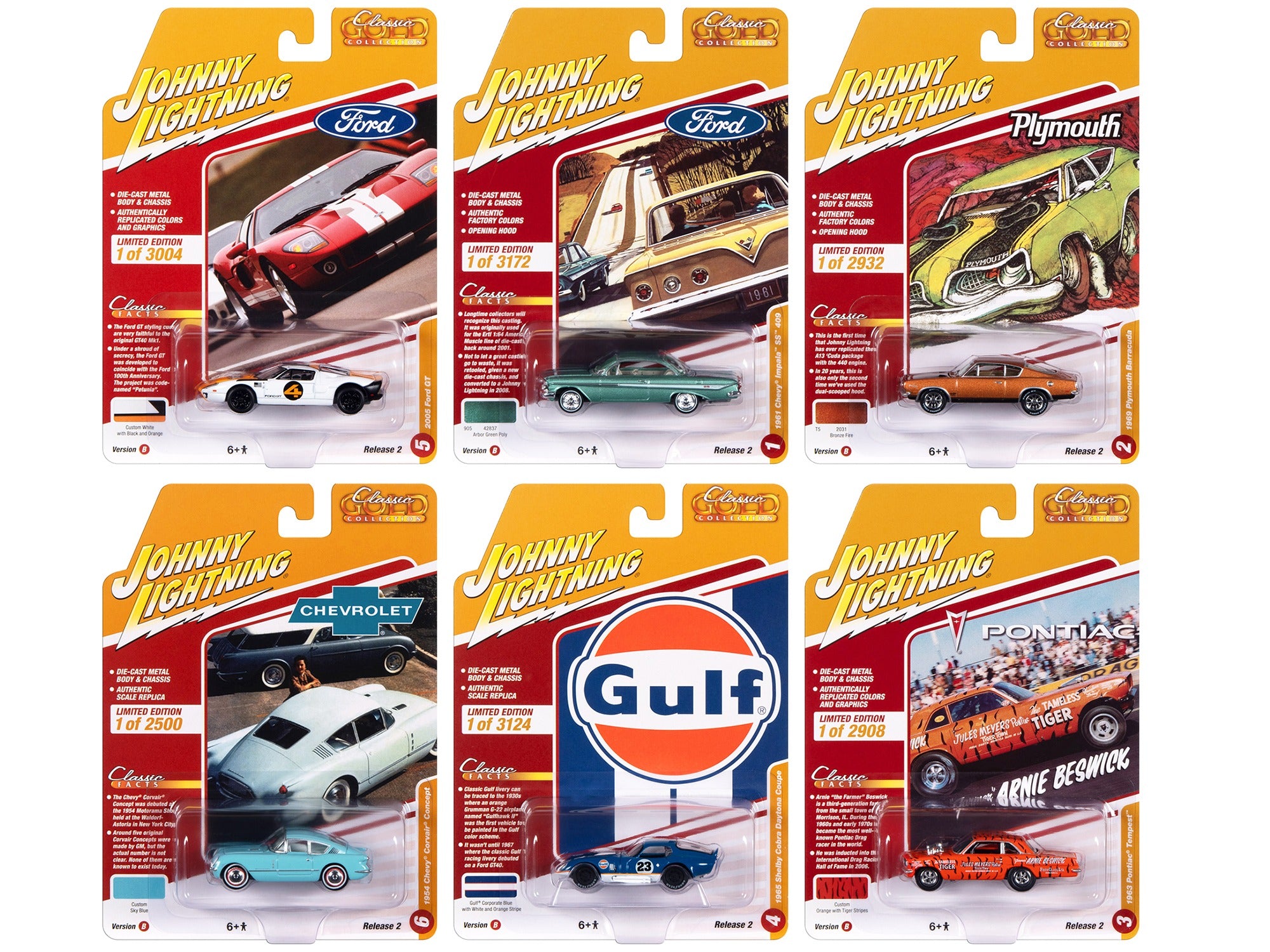 "Classic Gold Collection" 2023 Set B of 6 Cars Release 2 1/64 Diecast Model Cars by Johnny Lightning - Premium 1/64 Scale Sets from Johnny Lightning - Just $77.60! Shop now at Rapidvehicles