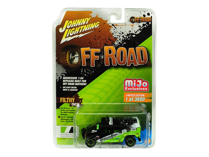 Hummer H1 Wagon #1014 Black and Green "BFGoodrich" "Off Road" Limited Edition to 3600 pieces Worldwide 1/64 Diecast Model Car by Johnny Lightning - Premium Hummer Models from Johnny Lightning - Just $28.30! Shop now at Rapidvehicles