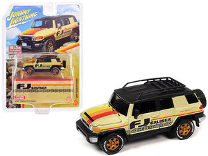 2007 Toyota FJ Cruiser Beige with Stripes and Black Top with Roofrack Limited Edition to 4800 pieces Worldwide 1/64 Diecast Model Car by Johnny Lightning - Premium Toyota Models from Johnny Lightning - Just $34.76! Shop now at Rapidvehicles