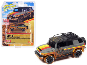 2007 Toyota FJ Cruiser Gray with Stripes (Muddy Version) with Roofrack Limited Edition to 4800 pieces Worldwide 1/64 Diecast Model Car by Johnny Lightning - Premium Toyota Models from Johnny Lightning - Just $34.76! Shop now at Rapidvehicles