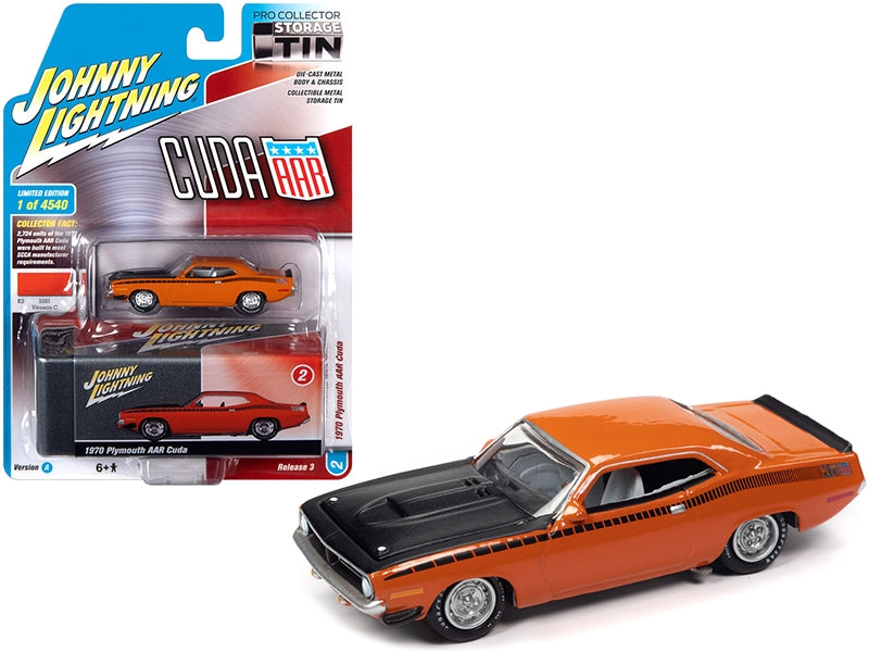 1970 Plymouth AAR Barracuda Vitamin C Orange with Black Stripes - Premium Plymouth Models from Johnny Lightning - Just $21.93! Shop now at Rapidvehicles