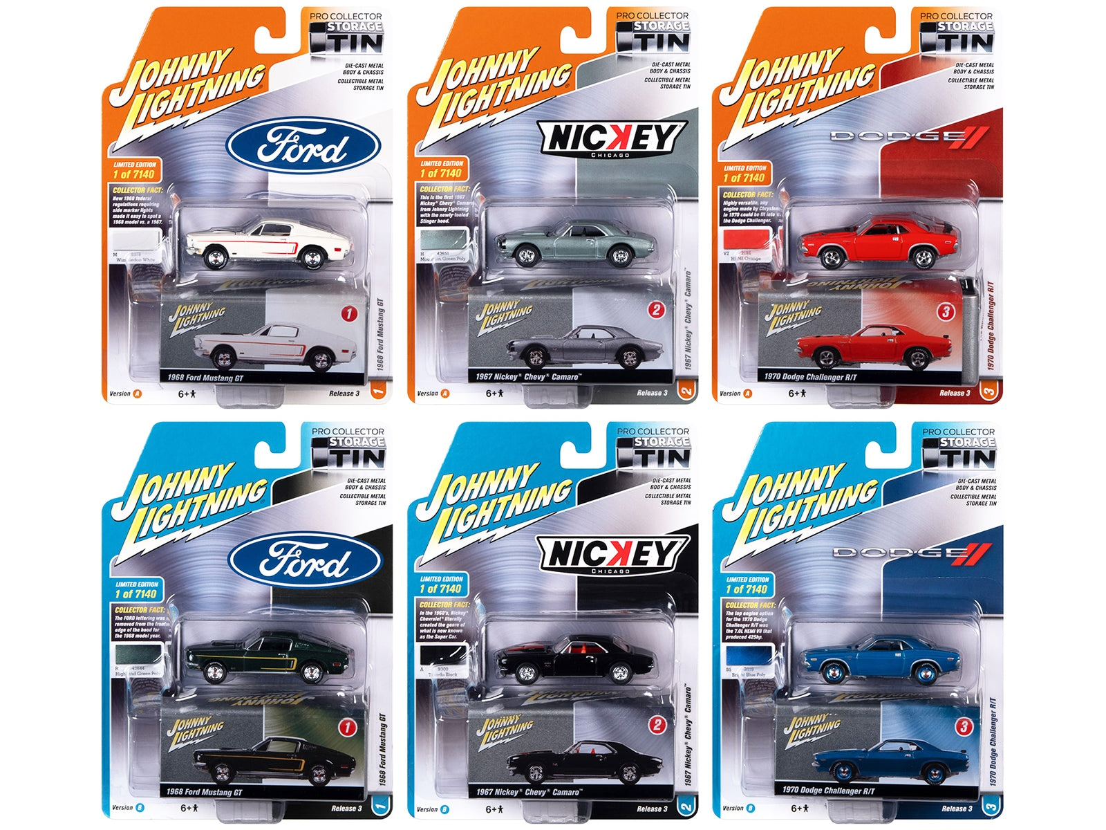 Johnny Lightning Collector's Tin 2021 Set of 6 Cars Release 3 Limited Edition of 7140 pieces Worldwide 1/64 Diecast Model Cars by Johnny Lightning - Premium 1/64 Scale Sets from Johnny Lightning - Just $89.92! Shop now at Rapidvehicles