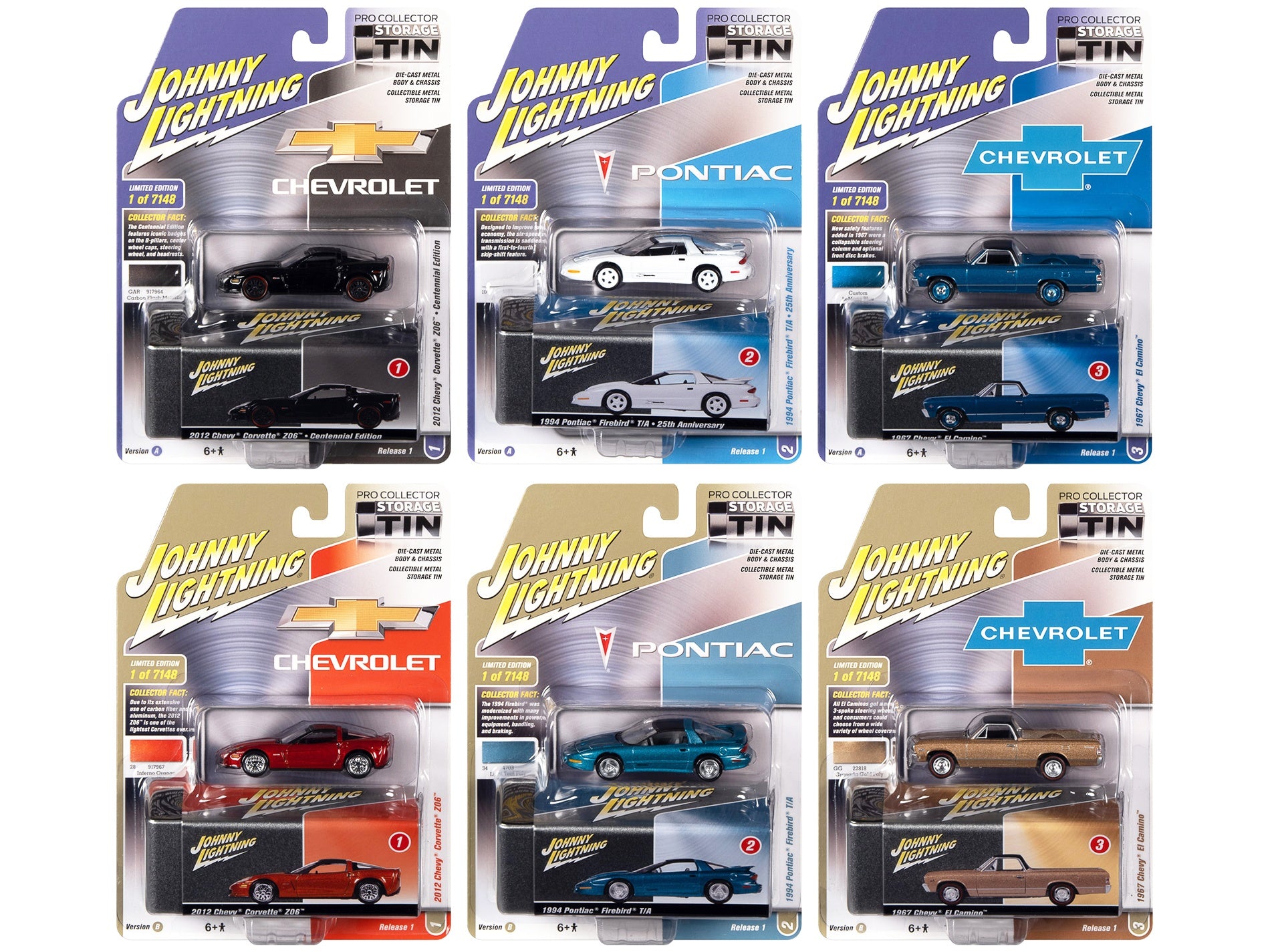 Johnny Lightning Collector's Tin 2022 Set of 6 Cars Release 1 Limited Edition of 7148 pieces Worldwide 1/64 Diecast Model Cars by Johnny Lightning - Premium 1/64 Scale Sets from Johnny Lightning - Just $89.92! Shop now at Rapidvehicles