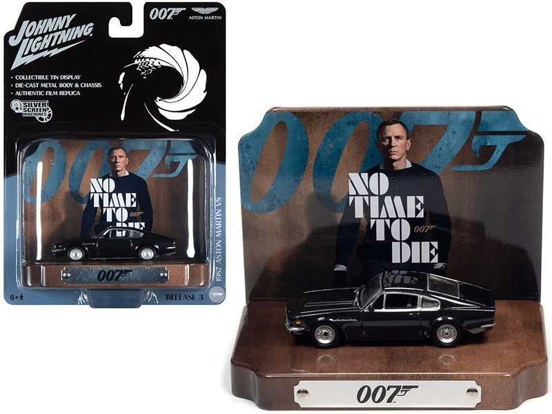 1987 Aston Martin V8 Cumberland Gray with Collectible Tin Display - Premium Movie/TV Series Models from Johnny Lightning - Just $59.99! Shop now at Rapidvehicles