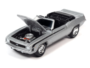 1969 Chevrolet Camaro RS/SS Convertible Cortez Silver Metallic with Black Stripes Limited Edition to 2572 pieces Worldwide "OK Used Cars" 2023 Series 1/64 Diecast Model Car by Johnny Lightning - Premium Chevrolet Models from Johnny Lightning - Just $25.07! Shop now at Rapidvehicles