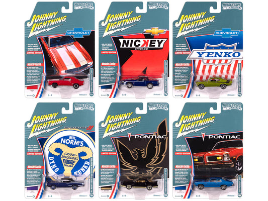 "Muscle Cars USA" 2025 Release 1 Set B of 6 pieces 1/64 Diecast Model Cars by Johnny Lightning