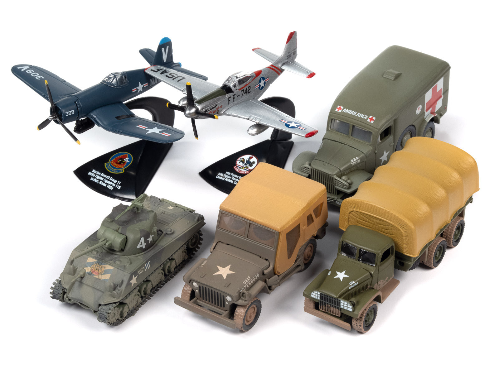 "Korea: The Forgotten War" Military Set B of 6 pieces 2023 Release 1 Limited Edition to 2000 pieces Worldwide Diecast Models by Johnny Lightning - Premium 1/64 Scale Sets from Johnny Lightning - Just $94.99! Shop now at Rapidvehicles