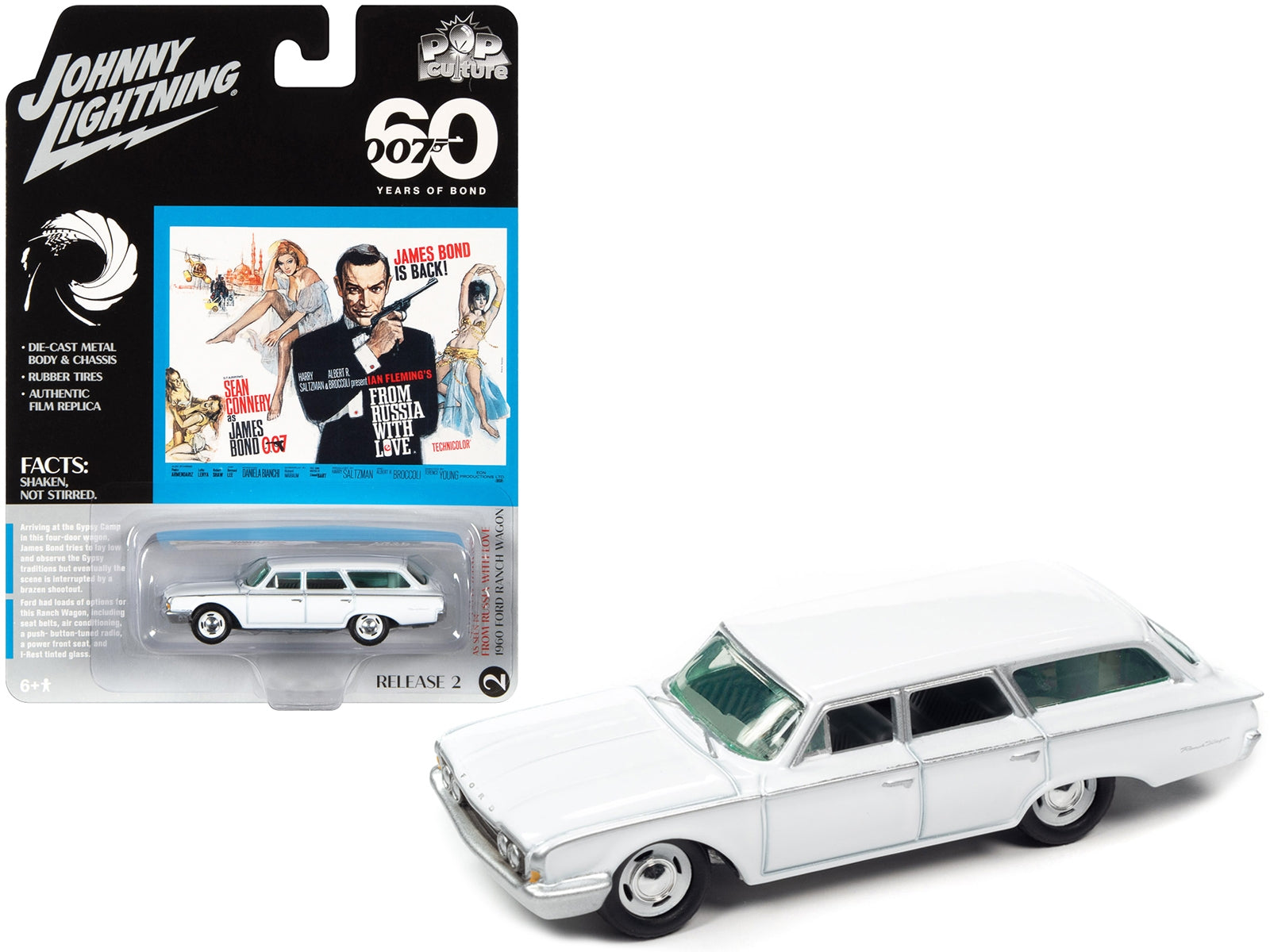 1960 Ford Ranch Wagon White 007 James Bond "From Russia With - Premium Movie/TV Series Models from Johnny Lightning - Just $21.93! Shop now at Rapidvehicles