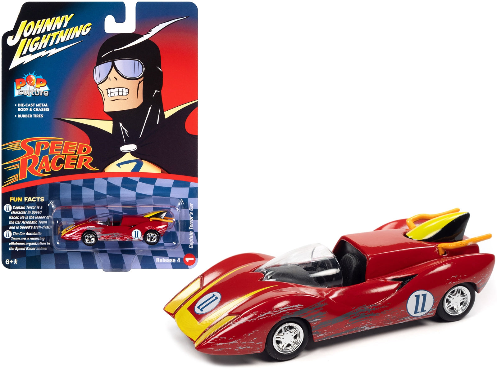 Captain Terror's Car #11 Red (Raced Version) "Speed Racer" (1967) - Premium Movie/TV Series Models from Johnny Lightning - Just $32.99! Shop now at Rapidvehicles