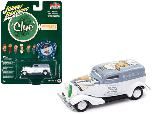 1933 Ford Delivery Van White with Gray Top (Mrs. White) with - Premium Ford Models from Johnny Lightning - Just $26.68! Shop now at Rapidvehicles