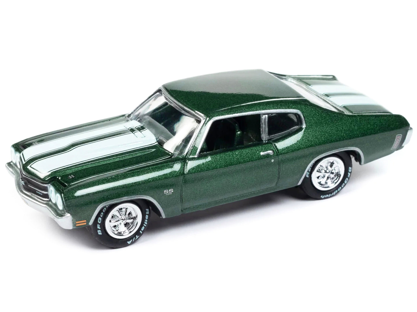 1970 Chevrolet Chevelle SS Forest Green Metallic with White - Premium Chevrolet Models from Johnny Lightning - Just $29.69! Shop now at Rapidvehicles