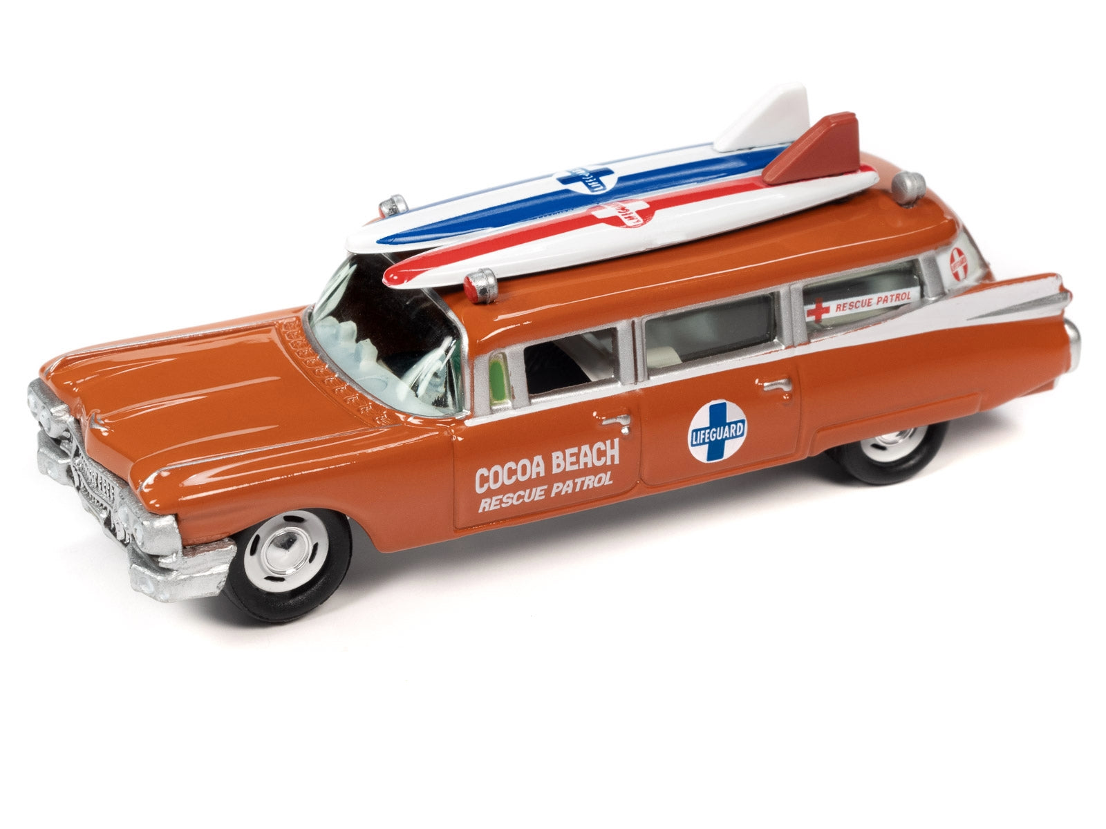 1950 Mercury Woody Wagon Dakota Gray with Wood Panels & Surfboards on Roof & 1959 Cadillac Ambulance Dull Red w/ Surfboards on Roof Cocoa Beach Rescue Patrol Surf Rods "Set of 2" Cars 2-Packs 2023 Release 2 1/64 Diecast Model Cars by Johnny Lightning - Premium Mercury Models from Johnny Lightning - Just $27.99! Shop now at Rapidvehicles