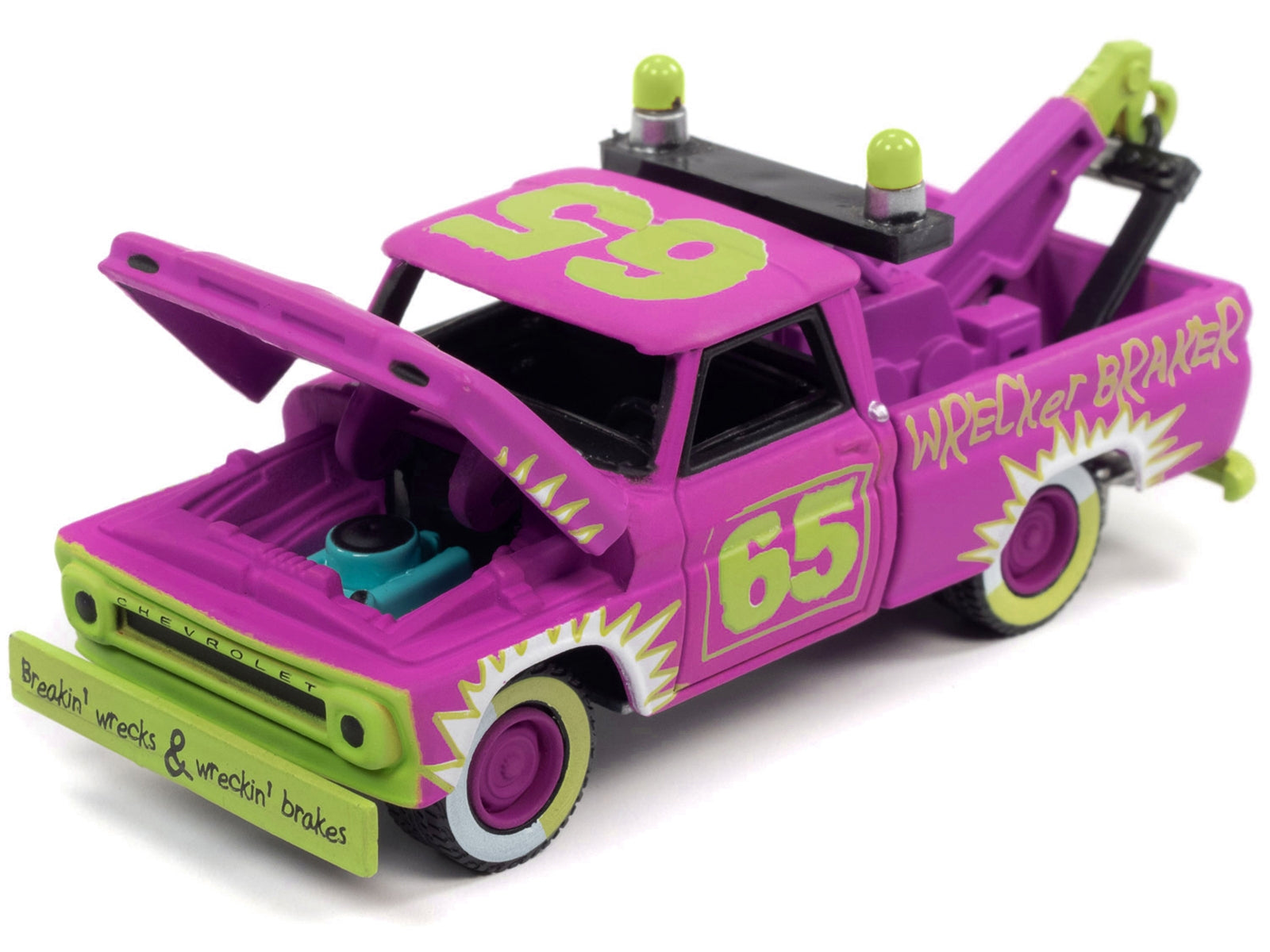 1965 Chevrolet Tow Truck #65 Random Acts of Violets Purple with Graphics "Demolition Derby" "Street Freaks" Series Limited Edition to 15196 pieces Worldwide 1/64 Diecast Model Car by Johnny Lightning - Premium Tow Trucks Models from Johnny Lightning - Just $25.07! Shop now at Rapidvehicles