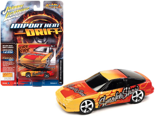 1990 Nissan 240SX Custom Golden Yellow with Bright Red Flames - Premium Nissan Models from Johnny Lightning - Just $28.79! Shop now at Rapidvehicles