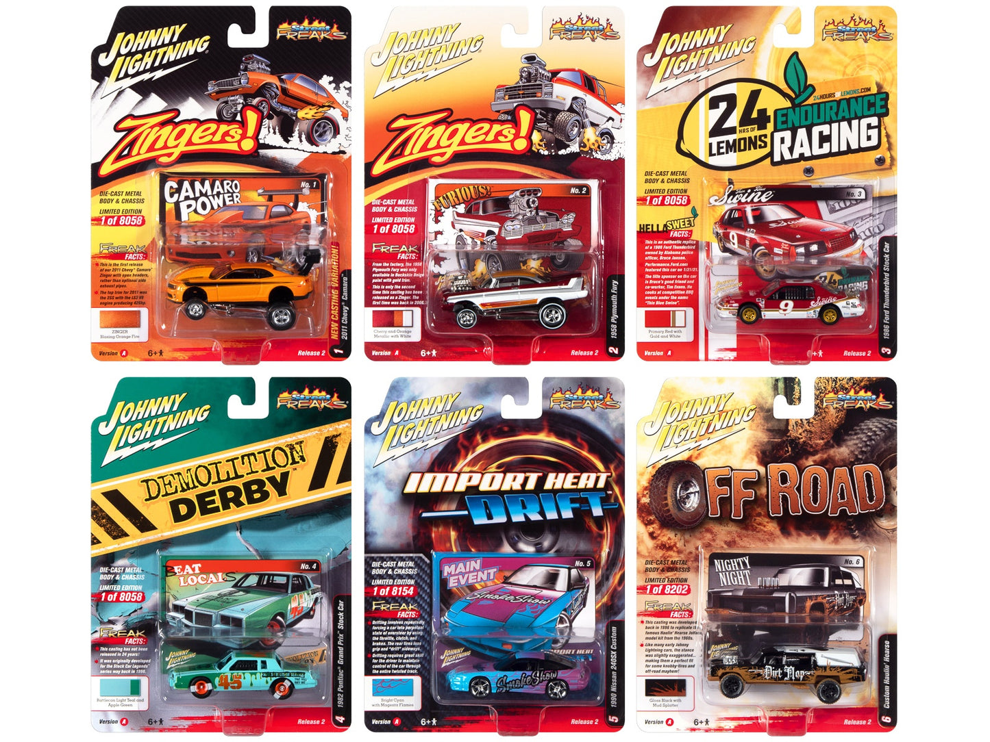 "Street Freaks" 2022 Set A of 6 Cars Release 2 1/64 Diecast Model