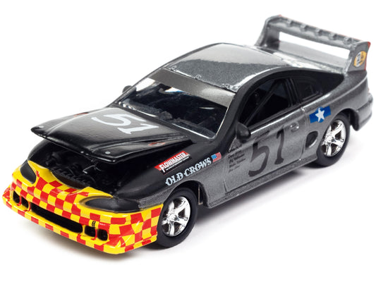 1990s Ford Mustang Race Car #51 Black and Dark Silver Metallic - Premium Mustang Models from Johnny Lightning - Just $31.99! Shop now at Rapidvehicles