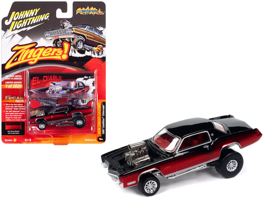 1967 Cadillac Eldorado "El Diablo" Tuxedo Black and Red Velvet - Premium Cadillac Models from Johnny Lightning - Just $25.99! Shop now at Rapidvehicles