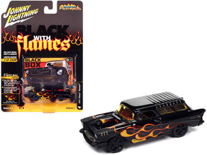 1957 Chevrolet Nomad "Black Box" Black with Red and Yellow Flames "Black with Flames" Limited Edition to 2500 pieces Worldwide "Street Freaks" Series 1/64 Diecast Model Car by Johnny Lightning - Premium Chevrolet Models from Johnny Lightning - Just $25.07! Shop now at Rapidvehicles