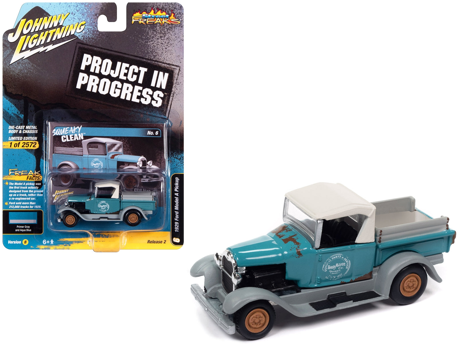 1929 Ford Model A Pickup Truck "Squeaky Clean" Aqua Blue and - Premium Pickup Trucks Models from Johnny Lightning - Just $28.79! Shop now at Rapidvehicles