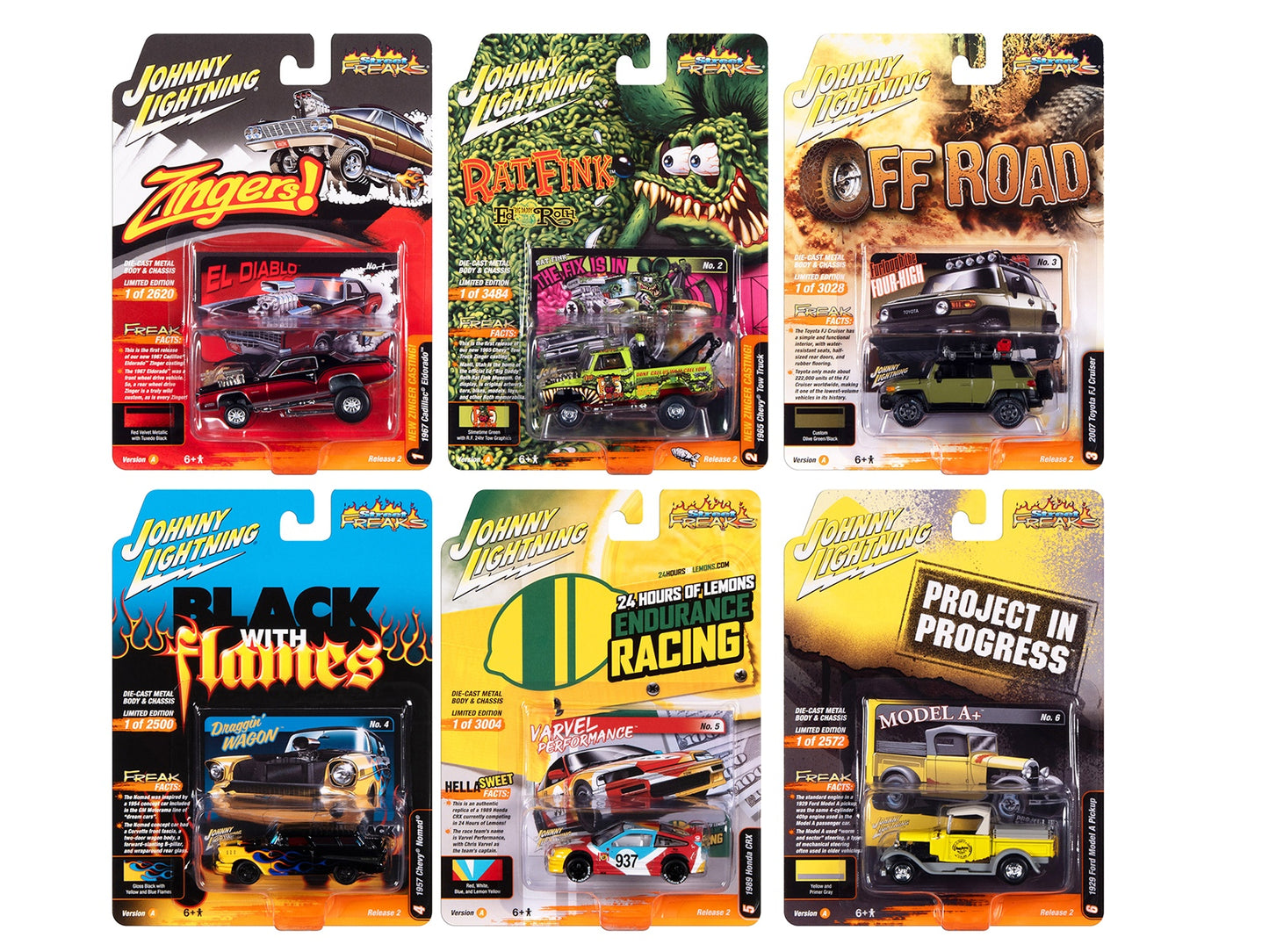 "Street Freaks" 2023 Set A of 6 Cars Release 2 1/64 Diecast Model - Premium 1/64 Scale Sets from Johnny Lightning - Just $84.59! Shop now at Rapidvehicles