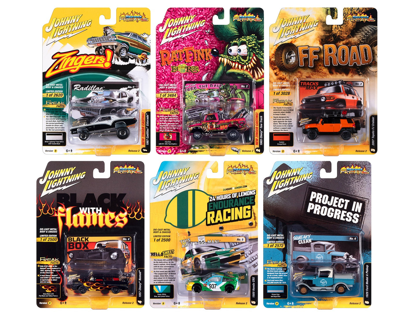 "Street Freaks" 2023 Set B of 6 Cars Release 2 1/64 Diecast Model - Premium 1/64 Scale Sets from Johnny Lightning - Just $84.59! Shop now at Rapidvehicles