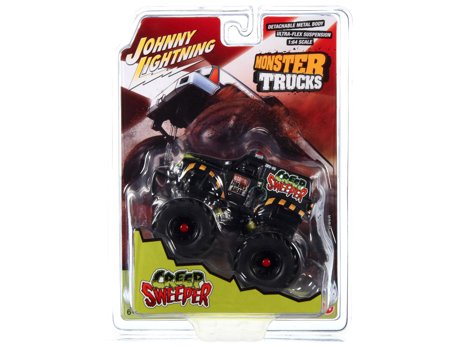 "Creep Sweeper" Monster Truck "Zombie Response Unit" with Black Wheels "Monster Trucks" Series 1/64 Diecast Model by Johnny Lightning free shipping USA