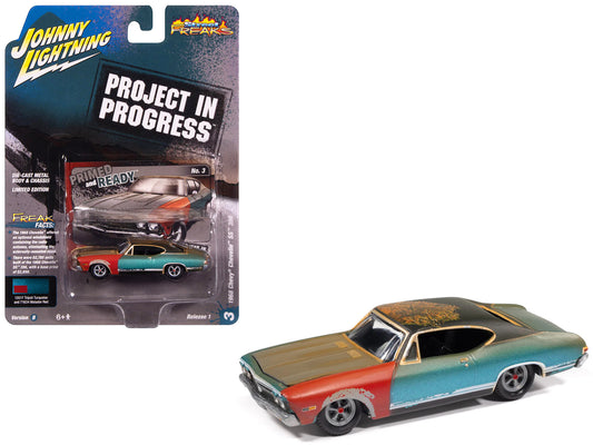 1968 Chevrolet Chevelle SS 396 Tripoli Turquoise (Weathered) "Project in Progress" Series 1/64 Diecast Model Car by Johnny Lightning - Use code SHOPAPP15 to get 15 percent off
