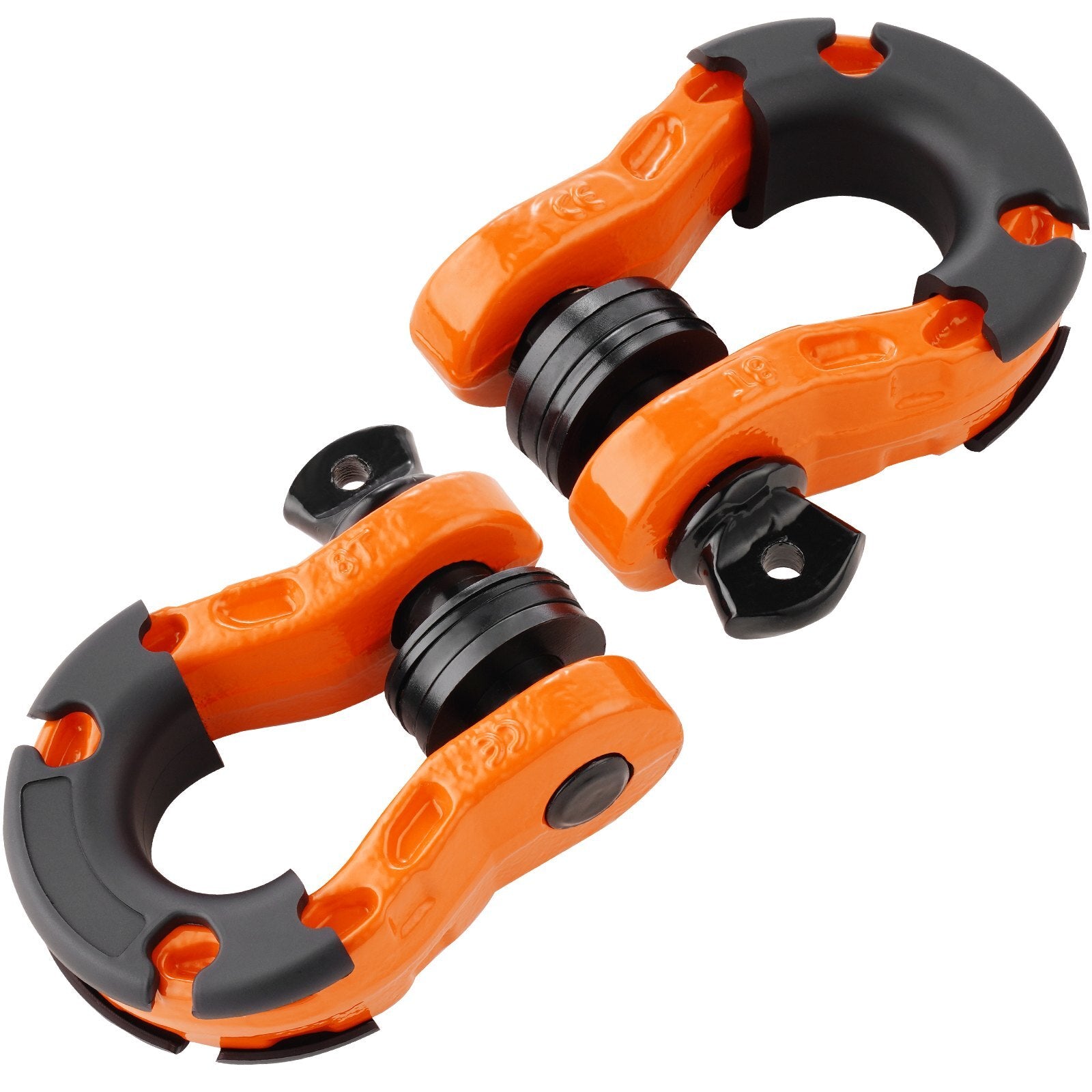 VEVOR 3/4" D-Ring Shackle, 2 Pack Alloy Steel Shackles 66139 lbs (30 Ton) Break Strength with 7/8" Screw Pin, Isolators & Washers, Heavy Duty Off Road Vehicle Recovery Shackle for Jeep Truck, Orange - Premium Towing Winch from VEVOR - Just $44.79! Shop now at Rapidvehicles