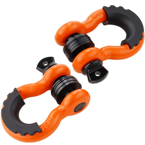 VEVOR 3/4" D-Ring Shackle, 2 Pack Alloy Steel Shackles 62832 lbs (28.5 Ton) Break Strength with 7/8" Screw Pin, Isolators & Washers, Heavy Duty Off Road Vehicle Recovery Shackle for Jeep Truck, Orange - Premium Towing Winch from VEVOR - Just $39.19! Shop now at Rapidvehicles